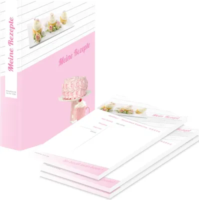 Produktbild von PRICARO Rezeptordner mit Rezeptblock "Cupcake", A5