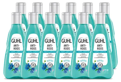 Productafbeelding van 12 x Guhl Anti-roos shampoo met blauwe malva - 250 ml - Voordeelverpakking - 12 stuks