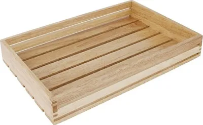 Produktbild von Rustikale Holzkiste 35x23x5 cm für Brot, Obst und Tischservice in Gaststätten und Restaurants