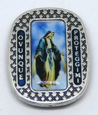 Magnet, handemailliertes Silber, 3,5 cm, rund