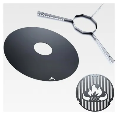 Produktbild von Grillmeister Set | 3-teilig | Grillring 80 cm + Grilleinsatz ø 20 cm + Auflageleiste