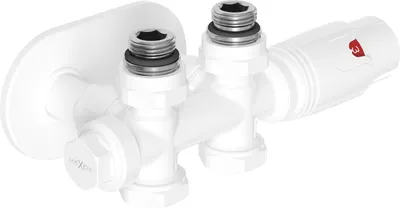 Obrázek produktu pro Mexen G00 termostatická souprava rohová/přímá s krytem R, Duplex, DN50, bílá - W908-900-905-20