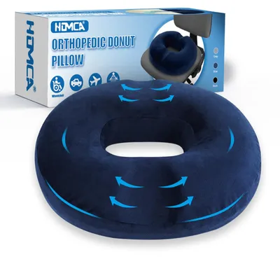 Obrázek produktu pro Ortopedická sedací podložka z viskoelastické pěny – ergonomická podložka ve tvaru donutu pro pohodlí