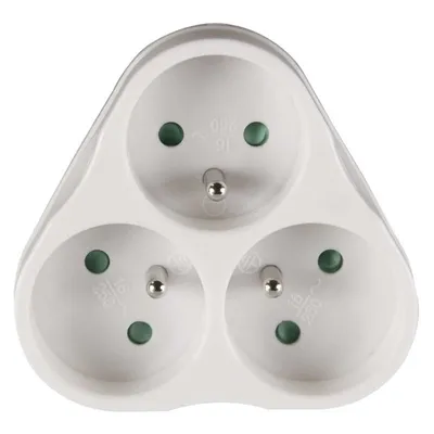 Produktbild von Emos Abweichend Steckdose 3× rund, white