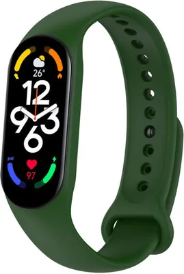 Produktbild von Strap-it Xiaomi Mi Band 7 Silikonarmband (Armeegrün)