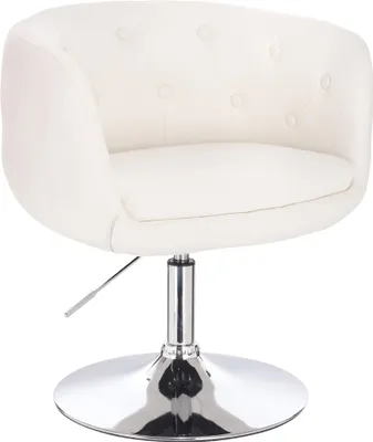 Produktbild von SVITA PANAMA Loungestuhl Cocktailsessel Weiß Kunstleder Drehfuß