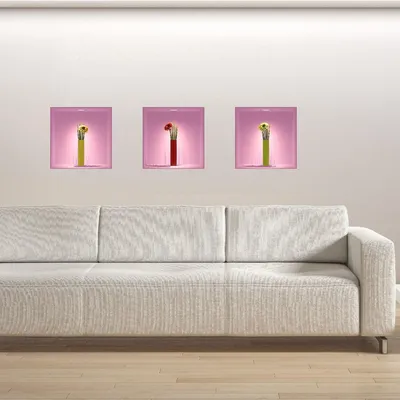Image de Autocollants à effet 3D « Fleurs et vases » 30 x 90 cm
