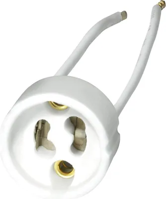 Produktbild von Transmedia Keramik Fassung GU10; für LED- und Halogen-Lampen,  230 V,  max. 75 W, Ø 28 mm, LF 2
