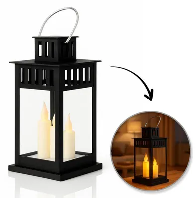 Produktbild von Dekorative LED-Laterne mit Kerzenimitat 8 x 15 cm - LAMP57CZ