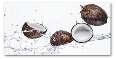Produktbild von Tulup® Küchenrückwand Spritzschutz aus Glas -100x50 -Spritzschutz auf gehärtetes GlasEssen & Getränke Kokosnuss Wasser