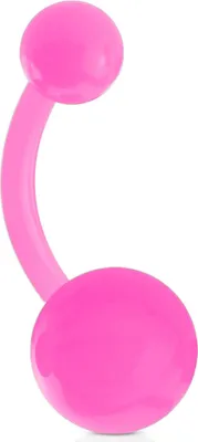 Produktbild von viva-adorno 1 Stück Bauchnabel Piercing Banane Acryl Kunststoff Kugeln verschiedene Farben Z318, pink