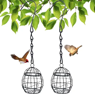 Imagen del producto de Soportes metálicos s, 2 unidades, con ganchos en forma de S, para jardín y aves silvestres