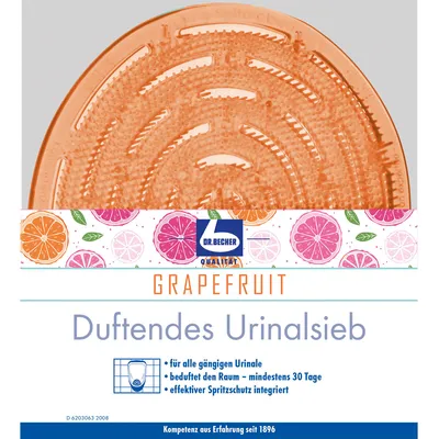 Produktbild von Dr. Becher duftendes Urinal-Sieb Grapefruit für alle gängigen Urinale (1er Pack)
