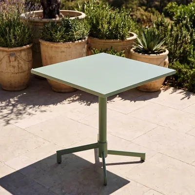 Immagine prodotto di Tavolo da giardino bistrot quadrato con piano pieghevole verde salvia - Oviala Palavas