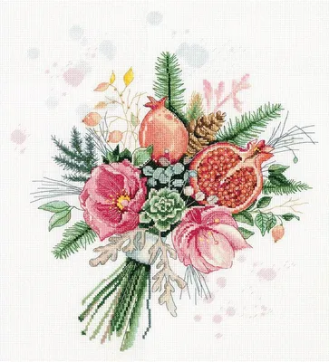 Produktbild von Panna Kreuzstichset "Strauß mit Granatapfel" 28,5x32,5cm, Zählmuster