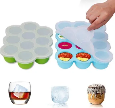 Produktbild von Silikon Babykost Aufbewahrungsbox, tiefkühlbar, wiederverwendbar, Obst, Gemüse