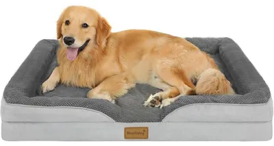 Productafbeelding van Hondenbed, orthopedisch, 111x80x17 cm, wasbaar, met eivormig schuim en hoge rand, geschikt voor grote honden, maat XL