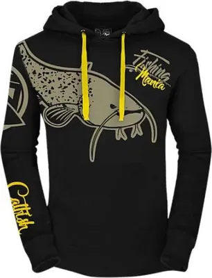 Produktbild von Hotspot Fishing Mania CatFish Hoodie Herren (Black) Größe M