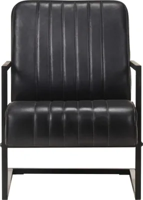 Produktbild von vidaXL Freischwinger Sessel Schwarz Echtleder