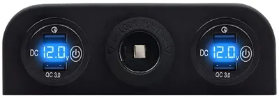 Produktbild von ProRide USB-Autolader 2 Ports QC3.0 18W Voltmeter 12-24V-Stecker 12-24V