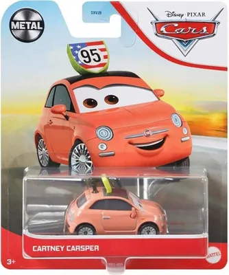 Produktbild von Mattel GRR51 Disney Pixar Cars 2 - Cartney Carsper Fiat 500 Spielzeugauto 1:55 für Kinder