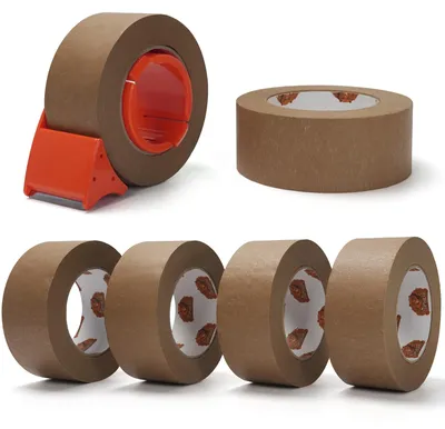 Papierklebeband 6 Rollen mit Abroller, 2 Zoll x 55 yd