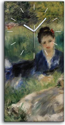 Produktbild von Wandbild Leinwand Bilder mit Uhr 30x60 Malerei Frauen Mädchen Wiesen Kunst - weiße Hände