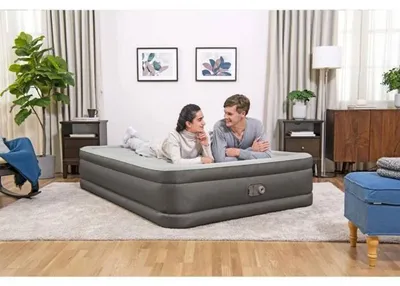 Produktbild von Luftmatratze Bestway Fortech, 2 Personen, 203x152x46 cm, Antimikrobiell Ultra-Fresh, Integrierte Pumpe