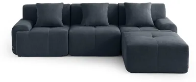Obrázek produktu pro MILYSOFA SOFAMOUS – třímístná modulární rohová pohovka s lehátkem, čalounění ze ženilky, modrošedá