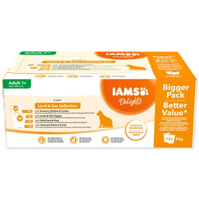 Immagine prodotto di Capsule IAMS Delizie di mare e di terra in salsa multipack (72x85 g) 6120 g