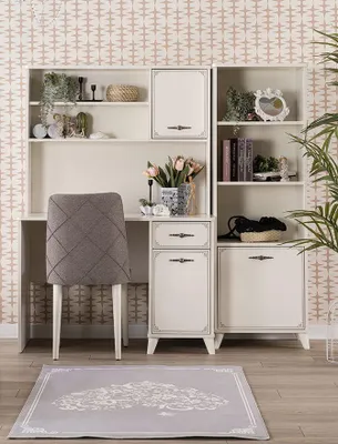 Produktbild von Schreibtisch-Set Pearl in Weiß 3-Teilig