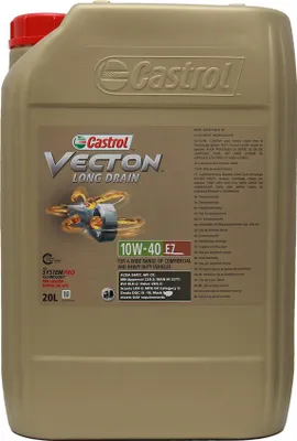Produktbild von CASTROL Vecton Long Drain E7 für 10W-40 20 Liter Motoröl Motorenöl Teilsynthetisch DQC III-10 LA Mack EO-N MAN M 3277 228.5 MTU-3 RLD-2 Scania LDF-3