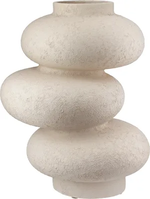 Produktbild von Gilde Vase Stone Keramik hellgrau h 29cm
