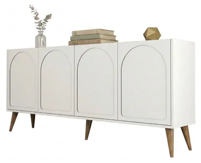 Produktbild von Niscemi - Sideboard, 180x35x81h cm Cremeweiß, 2 Regale