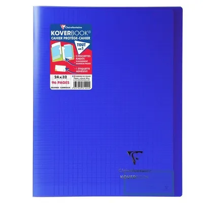 Produktbild von CLAIREFONTAINE Koverbook-Notizbuch 96 Seiten mit Klappen - 240 x 320 mm - Seyes-Papier PEFC 90 g - Marineblau