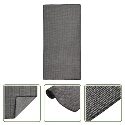 Produktbild von The Living Store Outdoor-Teppich Flachgewebe 100x200 cm Grau