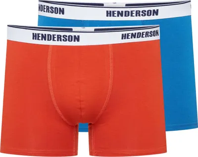 Produktbild von Henderson Herren Boxer-Shorts Set - Lange Beinlänge, 2er Pack, Bequeme Baumwoll-Elasthan Mischung, Multicolor, Frühling/Sommer 2025, Atmungsaktive Unterwäsche für Männer XL