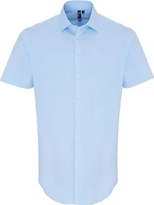 Immagine prodotto di Premier Workwear - Camicia da uomo in cotone popeline a maniche corte dal taglio elasticizzato