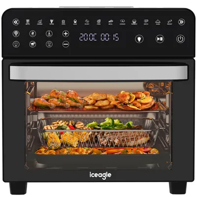 Produktbild von Heißluftfritteuse 1502D heissluftfritteuse 15L , Airfryer xxl mit sichtfenster, Digitaler Display, 2200,00 W