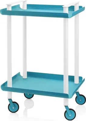 Immagine prodotto di DON HIERRO - Carrello portavivande, ripiano mobile a 2 livelli, metallo, struttura bianca, LEKY