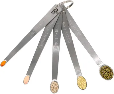 Maatlepelset aus Edelstahl, 5-teilig, 1/4–1/64 TL
