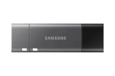 Produktbild von Samsung MUF-256DB, 256 GB, USB Type-A / USB Type-C, 3.2 Gen 1 (3.1 Gen 1), 300 MB/s, Kappe, Schwarz, Silber