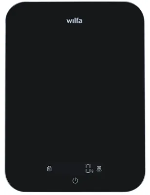 Produktbild von Wilfa KS2B-10, Elektronische Küchenwaage, 10 kg, 1 g, Schwarz, Glas, Arbeitsplatte
