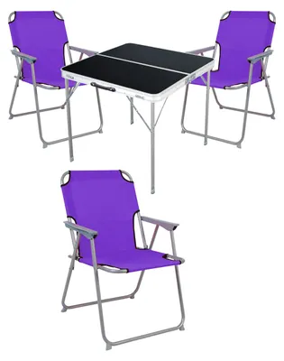 Produktbild von 4-teiliges Campingmöbel Set Alu L80xB80xH70cm Lila