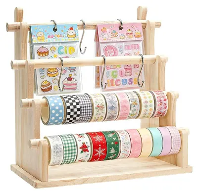 Holz-Organizer, 4 Etagen, 20 S-Haken, 10 Dichtringe, 163x332x335 mm