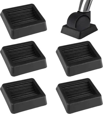 Produktbild von Famanu Möbeluntersetzer Set – 5 rutschfeste Gummiuntersetzer, 8 x 8 cm, schwarz