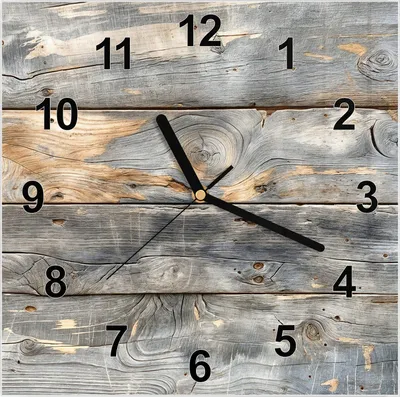 Produktbild von Wanduhr aus Glas mit Motiv Vintage Holzplanken- 30 x 30 cm - inkl. Aufhängesystem