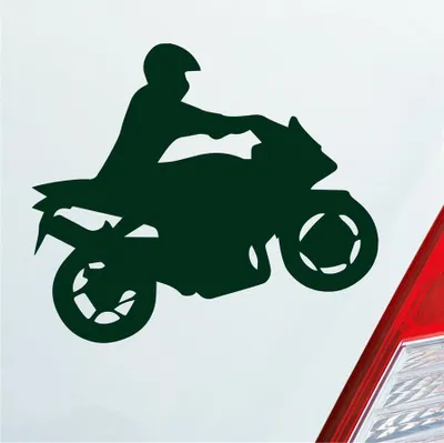 Produktbild von Auto Aufkleber Mopped Bike Moped Motorrad 10x8,5 cm Dunkelgrün Sticker Heckscheibenaufkleber