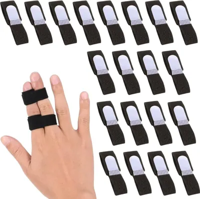 Produktbild von 20 Stück Trigger Finger Schiene Finger Klammer Schiene Fingerbandage für Kleiner Finger, mittelfinger, ringfinger, Verstellbare Fingerschutz Fitnesskleingeräte