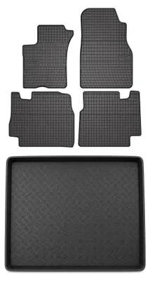 Productafbeelding van Rubberen automatten + kofferbakmat voor Mercedes-Benz ML W163 1998-2005 – 5-delig, zwart, op maat – Wielganizator SolidPRO